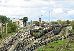 Panorama över stationsspåren