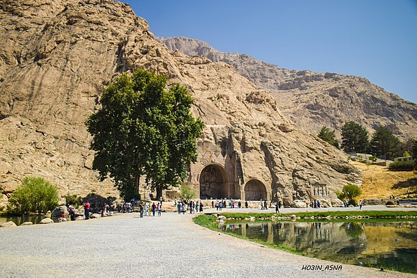 Two vaulted grottoes called Taq-e Bostan, located in Iran, Sassanian era