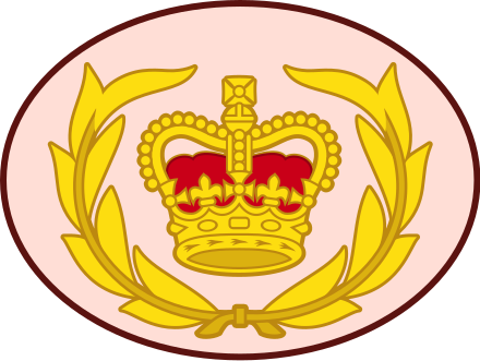 The insignia of a Warrant Officer Class II of the Antigua and Barbuda Defence Force featuring the St Edward's Crown