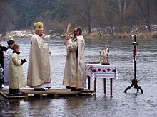 1.1 Sanok, Blessing of the holy water at San River.JPG