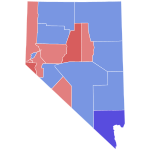 Eleições de 1958 para o Senado dos Estados Unidos em Nevada mapa de resultados por county.svg