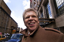John Carmichael in February 2008 - the Church of Scientology building in New York City is visible in the background 2008 02 John Carmichael at Scientology building in New York.jpg