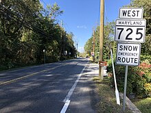 MD 725, the main highway through Upper Marlboro 2018-10-17 13 40 48 View east along Maryland State Route 725 (Old Marlboro Pike) at Main Street in Upper Marlboro, Prince George's County, Maryland.jpg