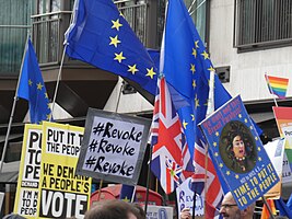 EU flags and placards. Image: C.Suthorn.