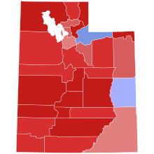 2020 Utah gubernatorial election results map by county.svg