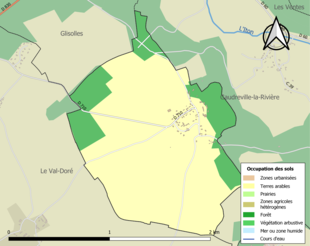 Carte des infrastructures et de l'occupation des sols de la commune en 2018 (CLC).