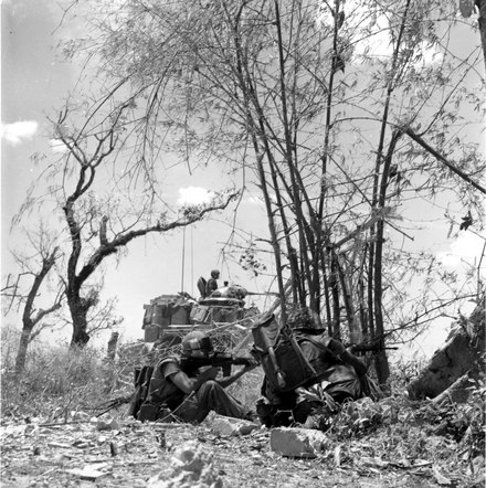 9th Marines supported by an M48 engage PAVN during Operation Kentucky