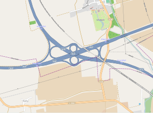 Mapa przeglądowa węzła autostradowego Erfurt