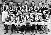 Alumni (photographed in 1902) was a successful football club formed by students of the Buenos Aires English High School that highly contributed to the popularity and consolidation of football in Argentina Alumni 1902 team.jpg