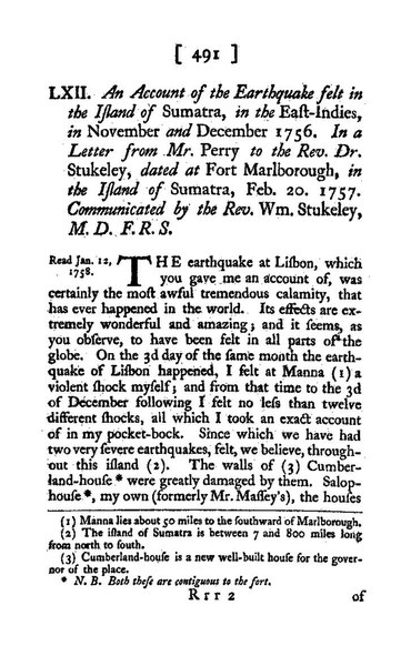 File:An Account of the Earthquake Felt in the Island of Sumatra, in the East-Indies, in November and December 1756. In a Letter from Mr. Perry to the Rev. Dr. Stukeley, Dated at Fort Marlborough (IA jstor-105287).pdf