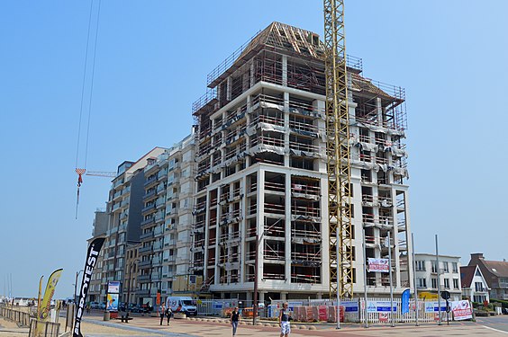 Unfinished apartments in Knokke-Heist, Belgium