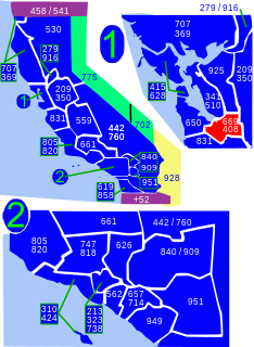 <span class="mw-page-title-main">Area codes 408 and 669</span> Area codes that serve the southern San Francisco Bay Area, California