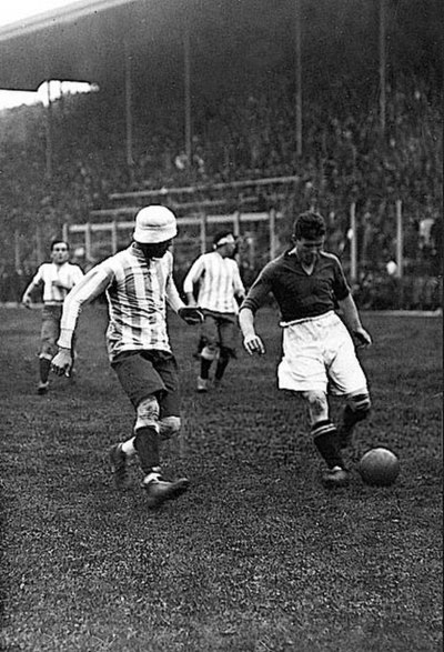 Motherwell playing Argentina national team at Boca Juniors stadium, 1928