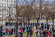 English: Armed Lukashenko troopers during anti-Lukashenko protests, 1 November 2020. Minsk, Belarus Русский: Вооружённые силовики на протестном марше против Лукашенко 1 ноября 2020 года. Минск, Беларусь