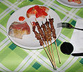 Arrosticini mit Bruschetta