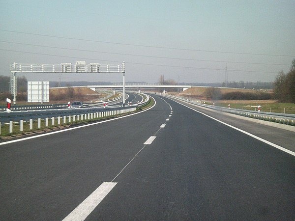 The A5 route runs in plains