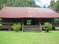 Autrey Dogtrot House, built in 1849 by Absalom and Elizabeth Norris Autrey, formerly of Selma, Alabama is located west of Dubach. The oldest restored dogtrot house in Lincoln Parish, it was listed in 1980 on the National Register of Historic Places. Autrey House, Lincoln Parish, LA IMG 2543.JPG