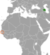 Location map for Azerbaijan and the Gambia.