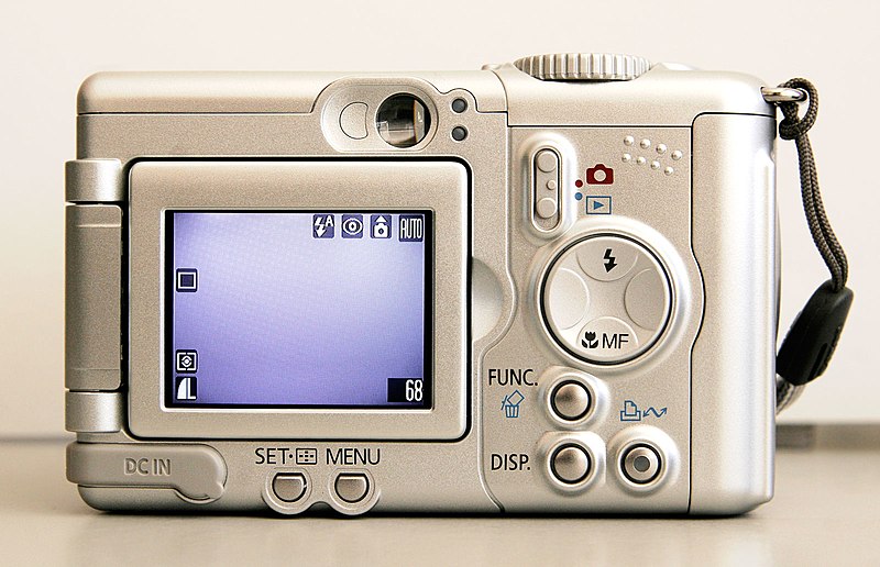 File:Back of canon powershot a95 with screen folded.jpg