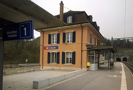 Bahnhof in Eclépens, 2016