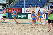 Deutsch: Beachhandball Europameisterschaften 2019 (Beach handball Euro); Tag 6: 7. Juli 2019 – Spiel um Platz Drei, Frauen, Kroatien-Niederlande 0:2 (14:23, 20:22) English: Beach handball Euro; Day 6: 7 July 2019 – Women's Bronze Medal Match – Croatia-Netherlands 0:2 (14:23, 20:22)