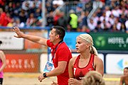 Deutsch: Beachhandball Europameisterschaften 2019 (Beach handball Euro); Tag 6: 7. Juli 2019 – Frauenfinale, Dänemark-Ungarn 2:0 (18:12, 23:22) English: Beach handball Euro; Day 6: 7 July 2019 – Women's Final – Denmark-Hungary 2:0 (18:12, 23:22)