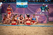 Deutsch: Beachhandball bei den Olympischen Jugendspielen 2018 in Buenos Aires; Tag 7, 13. Oktober 2018; Mädchen, Finale Argentinien-Croatien 2:0 English: Beach handball at the 2018 Summer Youth Olympics in Buenos Aires at 13 October 2018 – Girls Gold Medal Match – Argentina-Croatia 2:0 Español: Handball de playa en los Juegos Olimpicos de la Juventud Buenos Aires 2018 en 13 de octubre de 2018 – Partido por la medalla de oro femenino - Argentina-Croacia 2:0