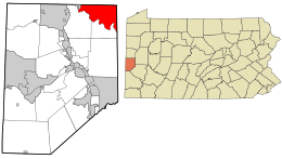 Posizione nella contea di Beaver e nello stato della Pennsylvania