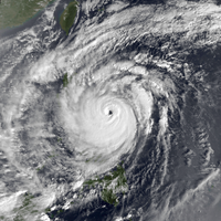 Typhoon Betty on November 3, 1980