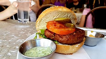 Example of vegan veggie burger