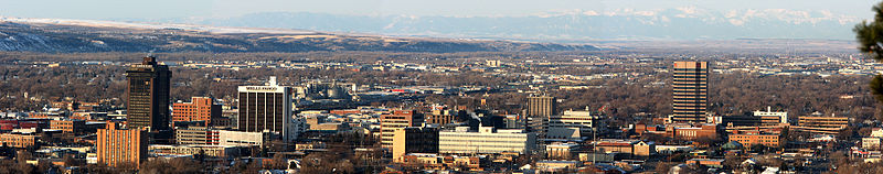 Billings skyline with the Beartooth Mountains in the background Billings Pano.JPG