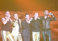 In the United Kingdom, Boyzone's (pictured) "You Needed Me" prevented "Look at Me" from reaching number one Boyzone.jpg