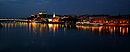 Bratislava's Old Town in the evening from Petržalka