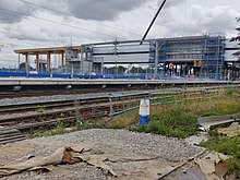 Brent Cross West station under construction in June 2022 Brent Cross Station June 2022 2.jpg
