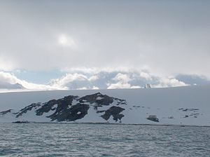 Bulgarian Beach with Sinemorets Hill (left) and the buildings of St. Kliment Ohridski Station (right)