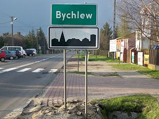 Bychlew Village in Łódź Voivodeship, Poland