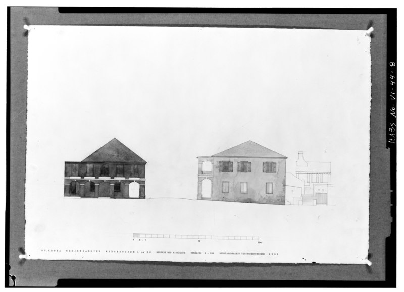 File:CHURCH STREET (SIDE) ELEVATIONS OF KONGENSGADE 1 AND KONGENSGADE 58 (see 'Kongensgade 58,' HABS No. VI-117) - King Street Area Study, King Street, Christiansted, St. Croix, VI HABS VI,1-CHRIS,41-8.tif