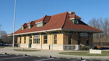 The visitor center for the Cardinal Greenway occupies the restored Cincinnati, Richmond, & Muncie Depot.