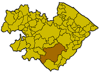 Localización de Cagli en la provincia de Pésaro y Urbino.