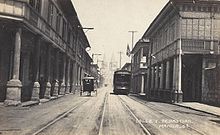 Tranvia in Manila during American Era Calle Sebastian Calle Hidalgo Manila.jpg