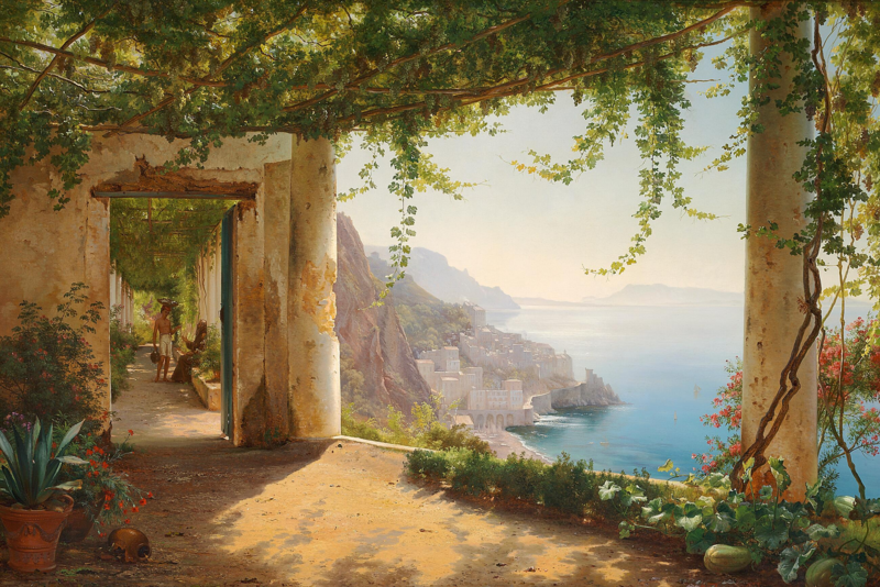 File:Carl Frederik Aagaard - En Loggie fra Amalfi - 1873.png
