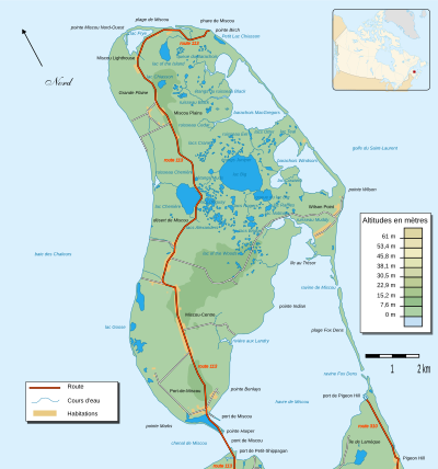 Carte topographique du Miscou.