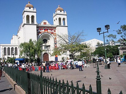 The new National Cathedral, facing Plaza Barrios in the city centre