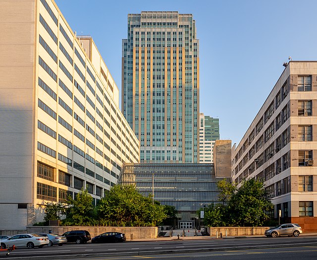 Namm Hall (left), The Atrium (bottom center), and Pearl St. Building (right) at City Tech campus