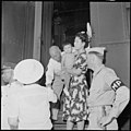 Closing of the Jerome Relocation Center, Denson, Arkansas. Pullman passengers, a mother and child a . . . - NARA - 539798.jpg