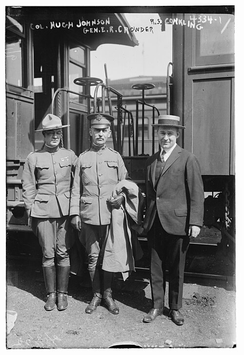 Johnson, Enoch Crowder and Roscoe S. Conkling at Camp Upton in 1917