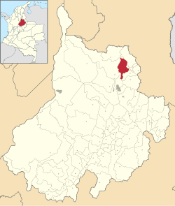 Location of the municipality and town of Matanza, Santander in the Santander  Department of Colombia.