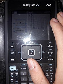 A Texas Instruments TI-Nspire calculator that contains a computer algebra system Computer algebra system.jpg