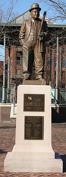 The Lou Costello statue in Paterson, New Jersey