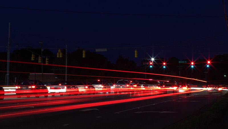 File:Country Club Drive - Light trails - Fayetteville, NC3.jpg